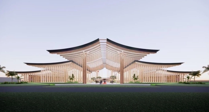 Perspective of Gia Binh Airport’s passenger terminal.