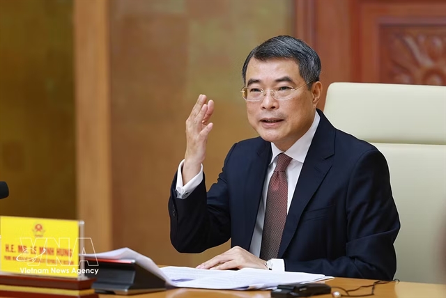 Prime Minister Lê Minh Hưng speaks at the meeting with a delegation of 52 leading US enterprises. — VNA/VNS Photo