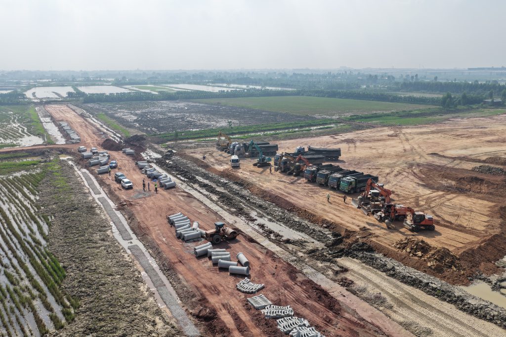 Toàn cảnh công trường tại Khu công nghiệp Thuận Thành III - Phân khu C, Bắc Ninh